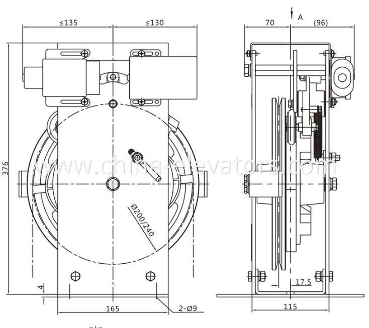 Two Way MRL Elevator Overspeed Governors OSR-UN-187